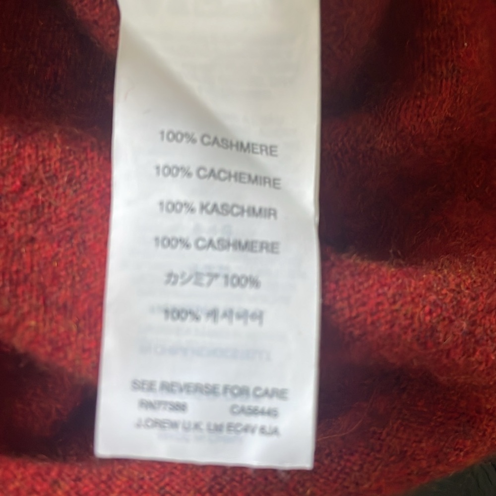 J. Crew 100% Italian Cashmere Burnt Orange Long Sleeve Tee M - Picture 10 of 11